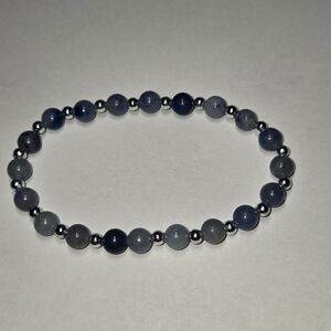 Elegant Blue and Silver Beaded Bracelet
